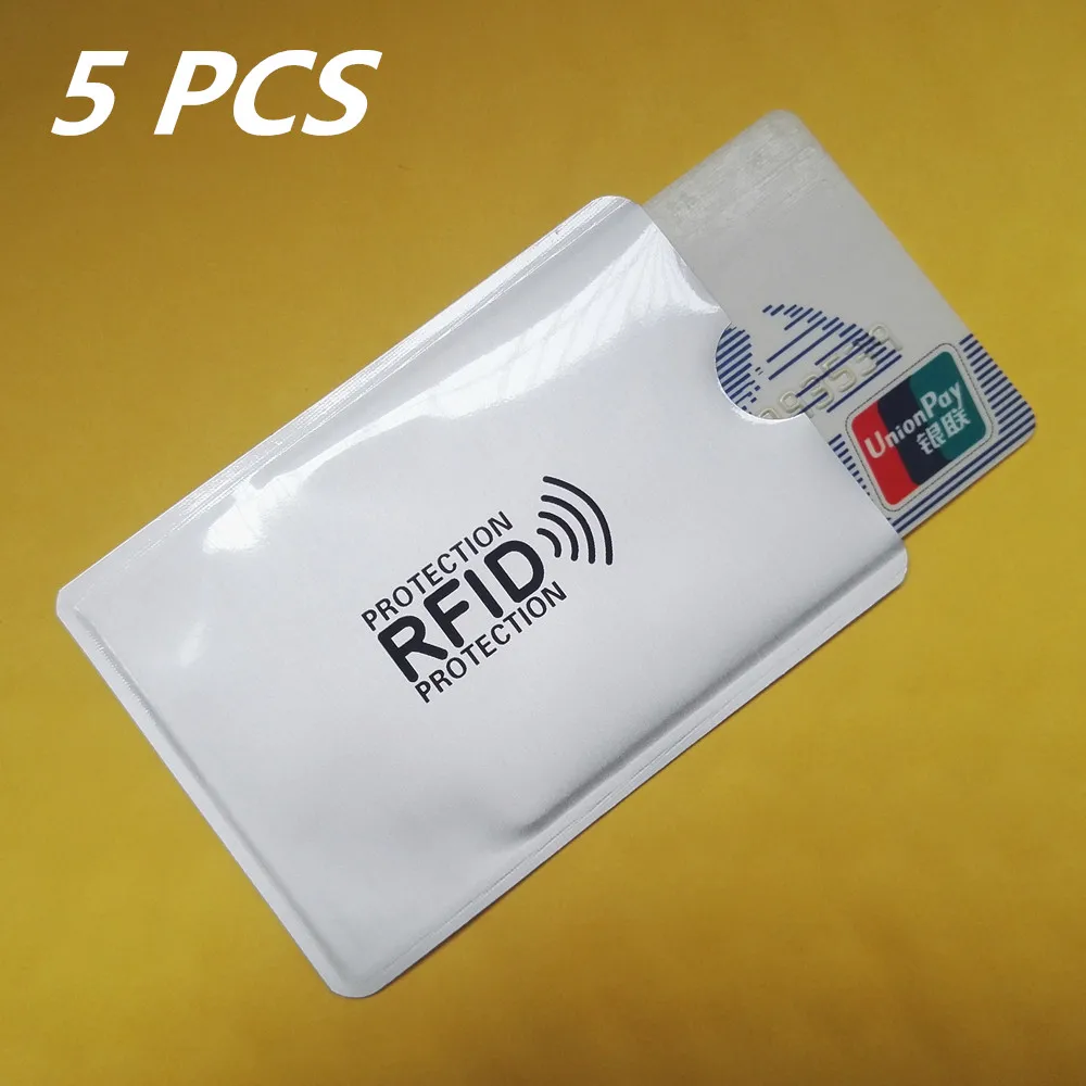 5 шт. уплотненная алюминиевая фольга Rfid защита держатель для кредитных карт Анти Rfid Блокировка считыватель замок держатель для банковских карт