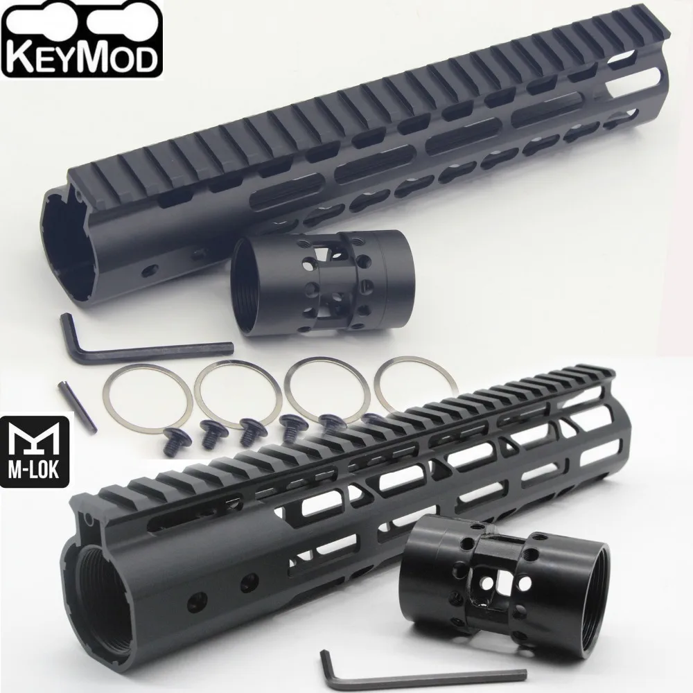 

TriRock 10'' inch Keymod/M-lok Style Handguard Rail Free Float Picatinny Mount System_ Fit .223/5.56 AR-15 Black Color Anodized