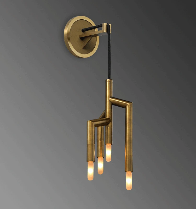 Постмодерн минималистичный полностью медный настенный светильник для гостиной