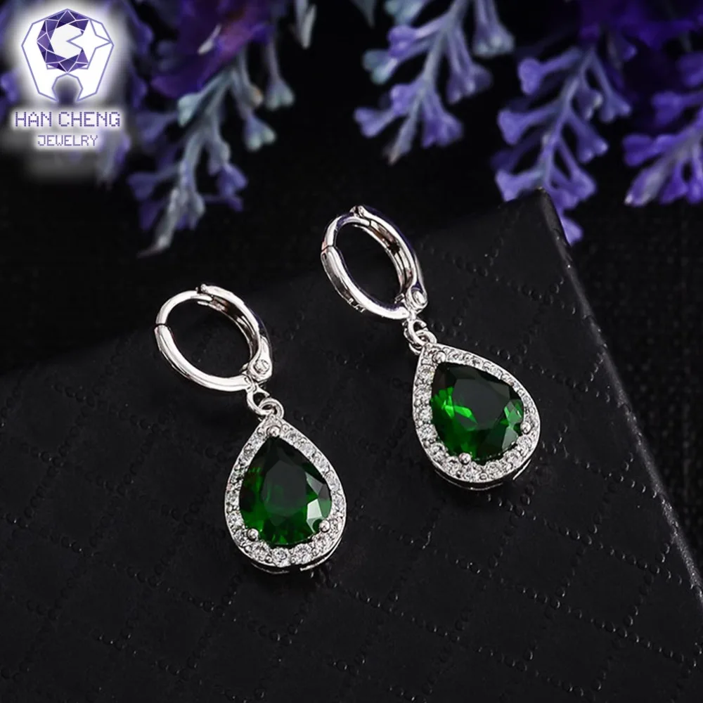 Женские серьги-капельки HanCheng серьги с серебряным покрытием и цирконием AAA |