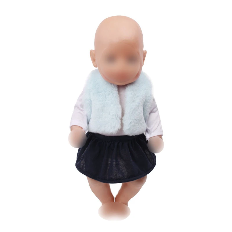 Одежда для кукол 43 см костюм из меха новорожденных + юбка-рубашка платье