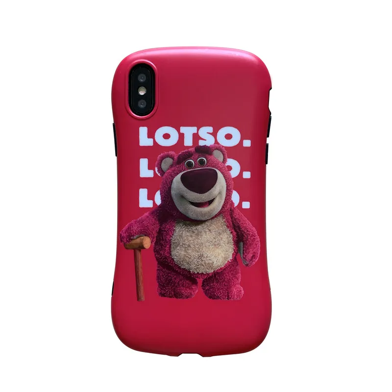 Горячий мультяшный милый медвежонок с клубникой мягкий TPU ударопрочный задний чехол для iPhone X XS Max XR 6 6S 7 8 Plus SE телефон чехол Coque on.