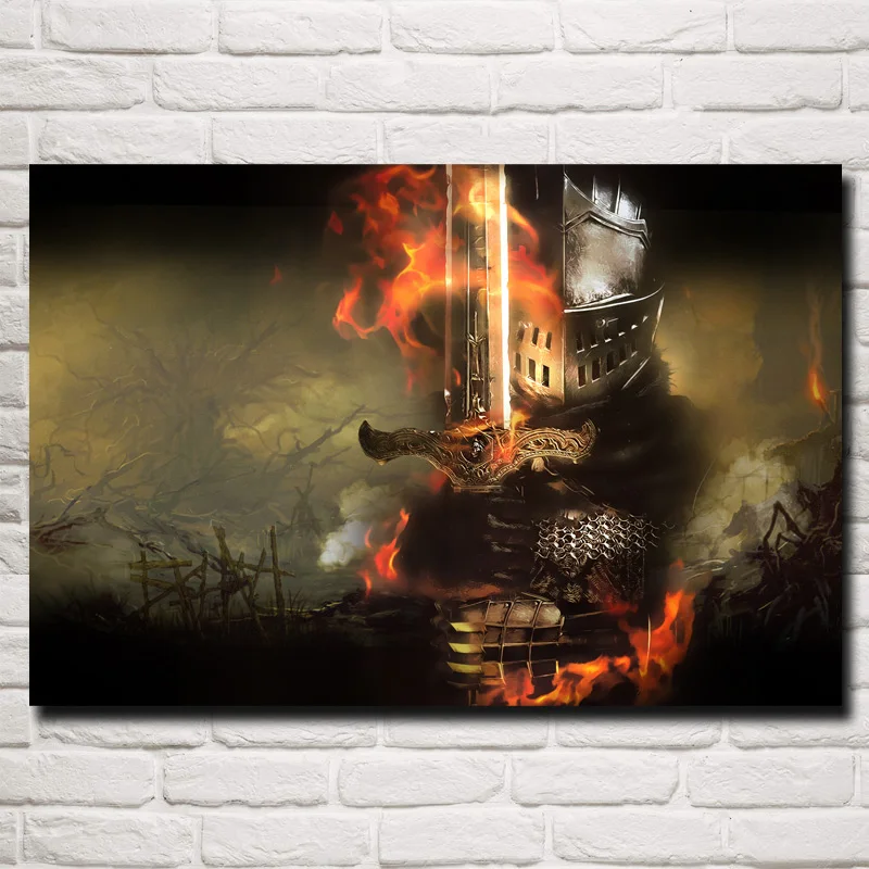 FOOCAME Dark Souls произведение искусства видеоигры искусство шелковая ткань плакат печать домашний Декор стены картина 12x18 16X24 20x30 24x36 дюймов - Цвет: 023
