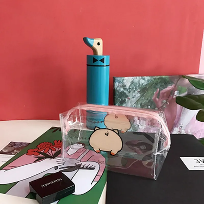 2 Прозрачная женская косметичка с милым рисунком из мультфильма, косметичка из ПВХ на молнии, косметичка для путешествий, органайзер для туалетных принадлежностей, красивый чехол-держатель - Цвет: 2