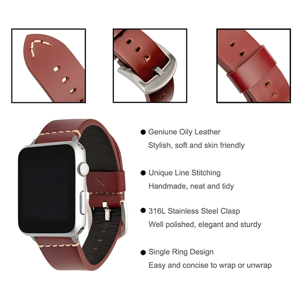 Trumirr кожаный ремешок для часов iWatch Apple Watch 38 мм 40 мм 42 мм 44 мм серии 5 4 3 2 1 ремешок браслет на запястье