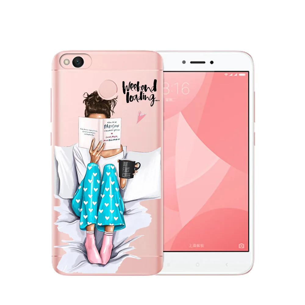 02 Роскошный модный черный чехол из коричневой шерсти для мамы и дочки Xiaomi Redmi Mi 8 6 A2 Lite A1 9 Note 5A 4X6 4 4A 5X Note 4 Etui - Цвет: 02