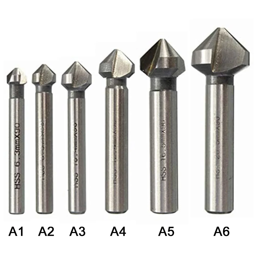 

1pcs 90 Degrees HSS Countersink Drill Bit Chamfer Drills Woodworking Tool 6.3/8.3/10.4/12.4/16.5/20.5mm