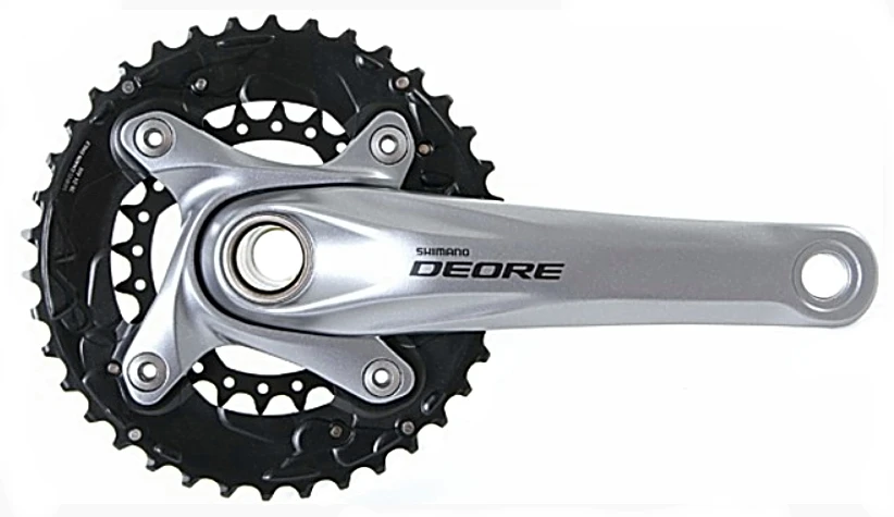 Оригинальный Shimano Deore велосипедный FC M615 Hollowtec 2 кривошипа 40 28 T/38 T 24 26 170 мм черный 2x10