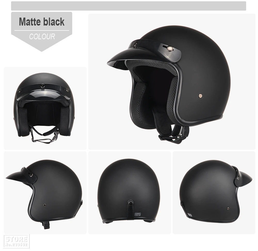 VOSS мотоциклетный шлем Ретро Винтаж Кафе Racer Moto шлем 3/4 открытый шлем Шлем КАСКО шлем старый скутер шлемы