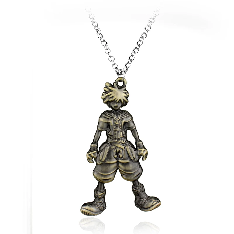 bronze Игра Kingdom Hearts 3 Sora Key Keyblade оружие металлический кулон ожерелье декоративный брелок для ключей орнамент подарки косплей - Окраска металла: bronze