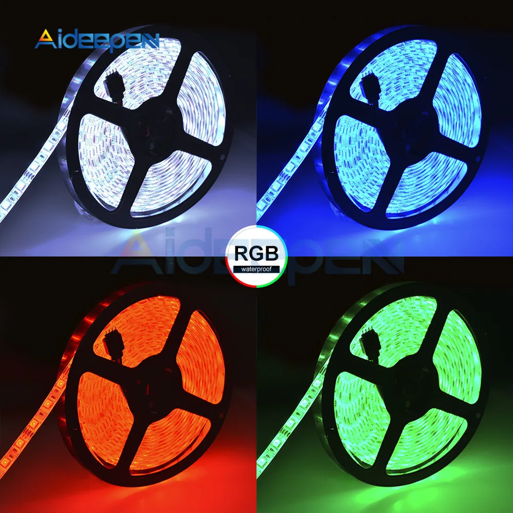 SMD светодиодный светильник 5050 5 м RGB светодиодный s лента DC 12 В 300 светодиодный s Водонепроницаемый светодиодный светильник для дома ТВ автомобиля Diy лампа