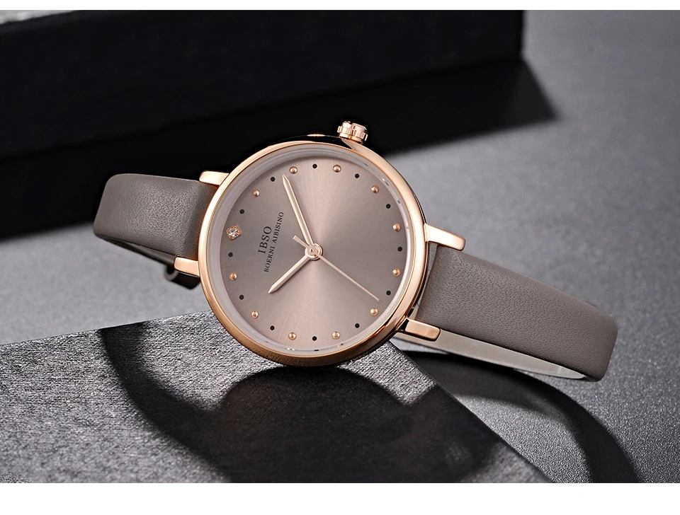 IBSO элегантные модные женские часы женские маленькие Круглый циферблат Кварцевые часы Relogio Feminino новые женские кожаные часы# S8689L