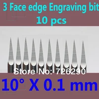 huhao 10pcs 3 175mm dia 10 angle 0 1mm tip 3 edge carbide woodworking tools engraving bits for cnc router machine