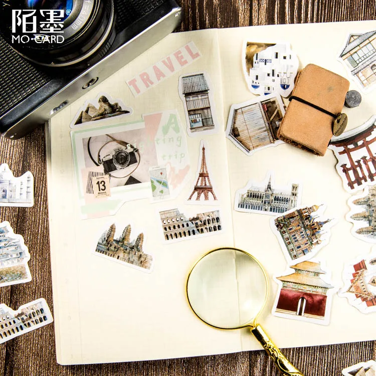 63 Путешествия день рождения, здание мини-искусство Scrapbooking этикетки наклейки канцелярские памятная фотография декоративные украшения этикетки бумажные поставки наклеек - Цвет: 63