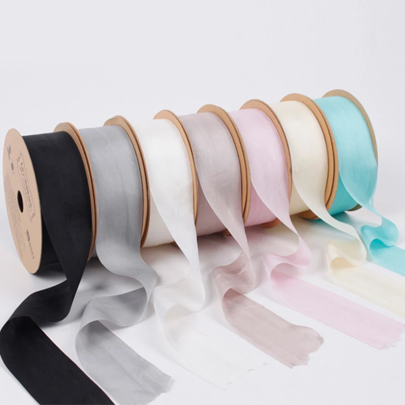 

Hot Sale High Quality 100% 38mm Silk Ribbons High-end Christmas Ribbon gift packaging decoration for wedding event 5M/lot