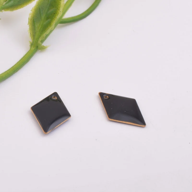 32 шт. медная подвеска в форме ромб красные и оранжевые подвески для браслета