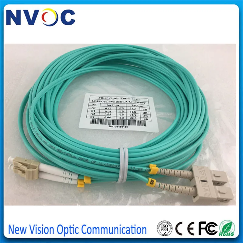 10 шт./лот м (33 фута) LC SC OM3 Многомодовый Дуплекс г 50/125 3 мм двойной LC/UPC SC/UPC полировка