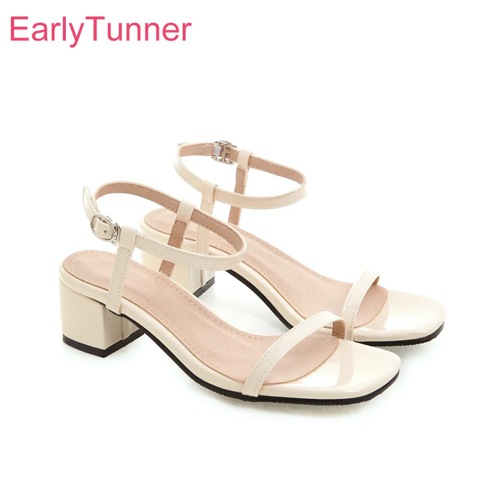 

Новые Брендовые повседневные женские босоножки бежевого и черного цвета женские босоножки с ремешком на пятке 2 дюйма большие и маленькие р...