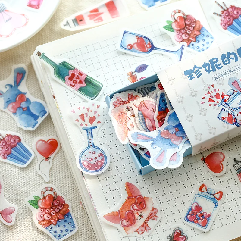 40 шт./упак. набор романтических мультяшных декоративных канцелярских наклеек