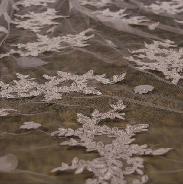 Однослойная вуаль с аппликацией длинная белая для свадьбы 3 5 м аксессуары 2019 WV