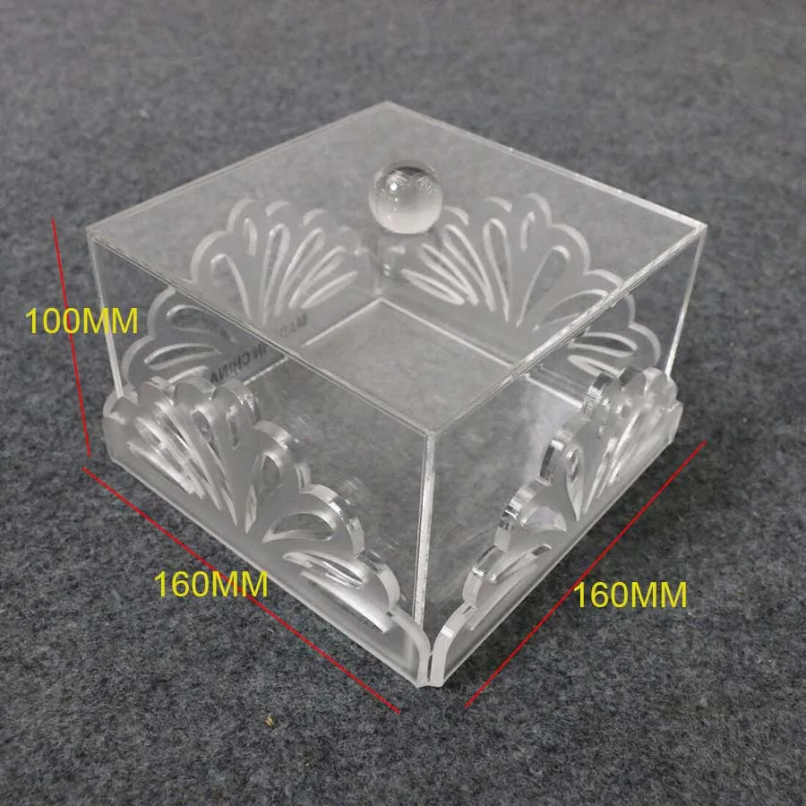 Лазерная резка акриловая коробка шоколада, Lucite закуски лоток для хранения с крышкой