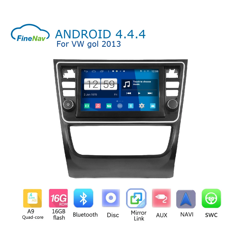 S160 1din Android 4.4.4 Автомобиля DVD GPS для Volkswagen Gol 2013 HD 1024*600 Сенсорный Экран Автомобильный