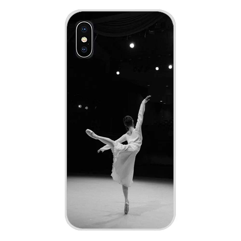 Силиконовый чехол для телефона Apple iPhone X XR XS MAX 4 4S 5 5S 5C SE 6 6S 7 8 Plus ipod touch балерина