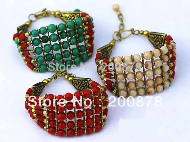 Женский Тибетский красочный браслет ручной работы стеклянные бусины|colorful beaded