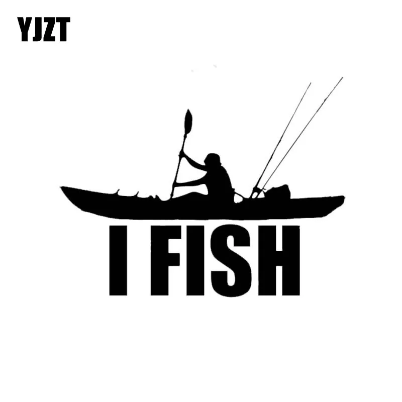 

YJZT 14 см * 10,9 см I Go FISH модная Высококачественная виниловая Автомобильная наклейка для стайлинга черная серебряная фотография