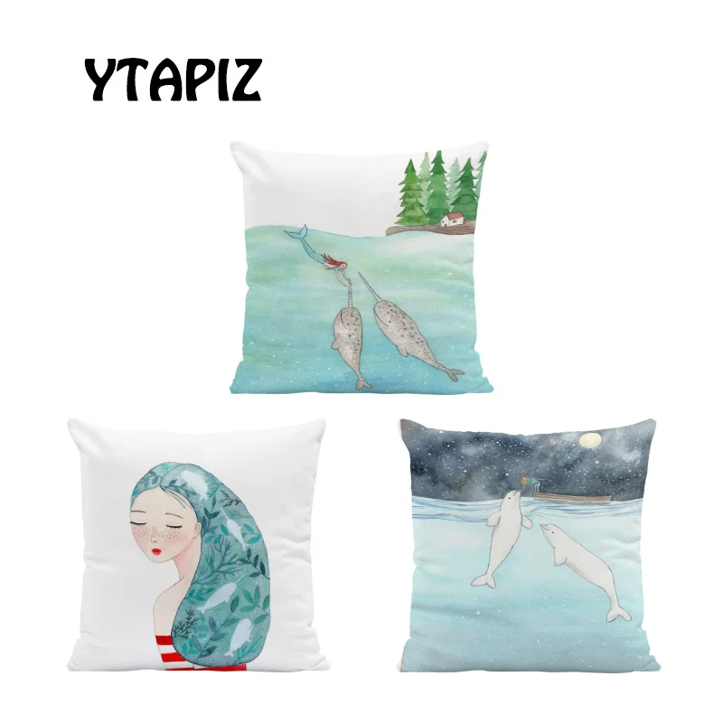 Милая декоративная наволочка для маленькой девочки синий длинный красный свитер