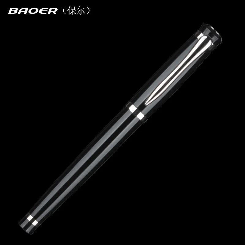 Шариковая ручка Baoer 508 с черными и серебристыми зажимами 0 5 мм черные чернила в