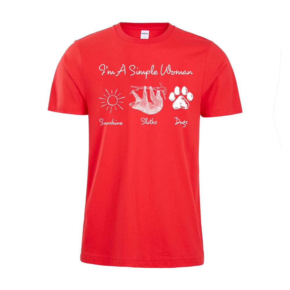 Я просто женщина с солнцем ленивые собаки Дамская одежда летняя футболка