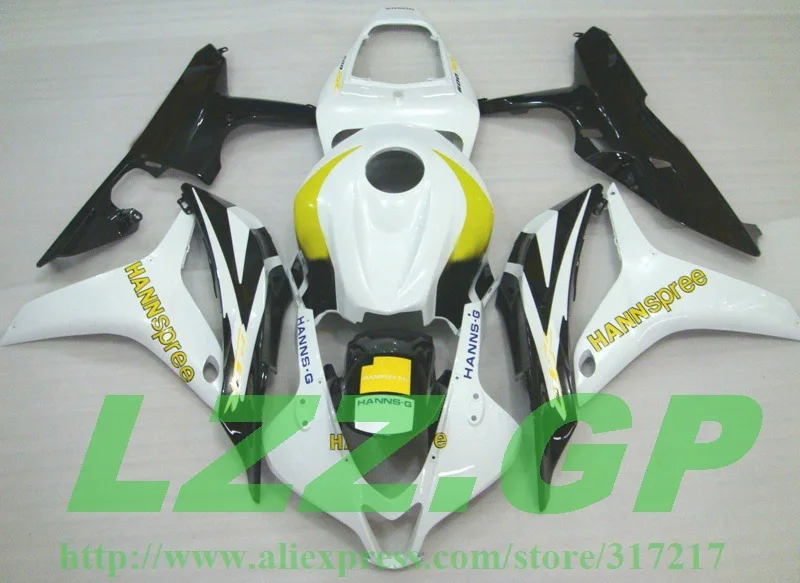 

For Painted CBR600F5 07-08 F5 2007 2008 F5 CBR600RR 07 08 A6532 CBR 600 600RR Injection CBR600 RR White Yellow Fairing