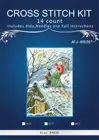 Золотая коллекция, милый Набор для вышивки крестиком, Рождество, кошка Гном на заснеженной крыше, Санта, зима, 3
