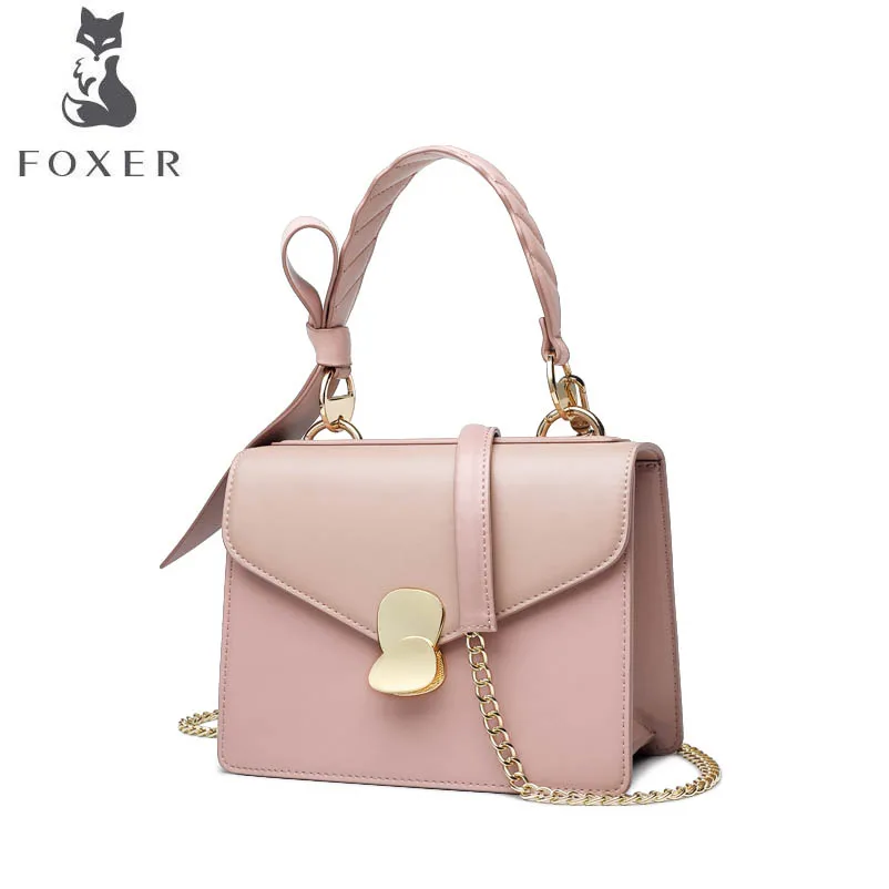 FOXER 2019 Новая мода Дикий корейский темперамент плечо сумка лук небольшой
