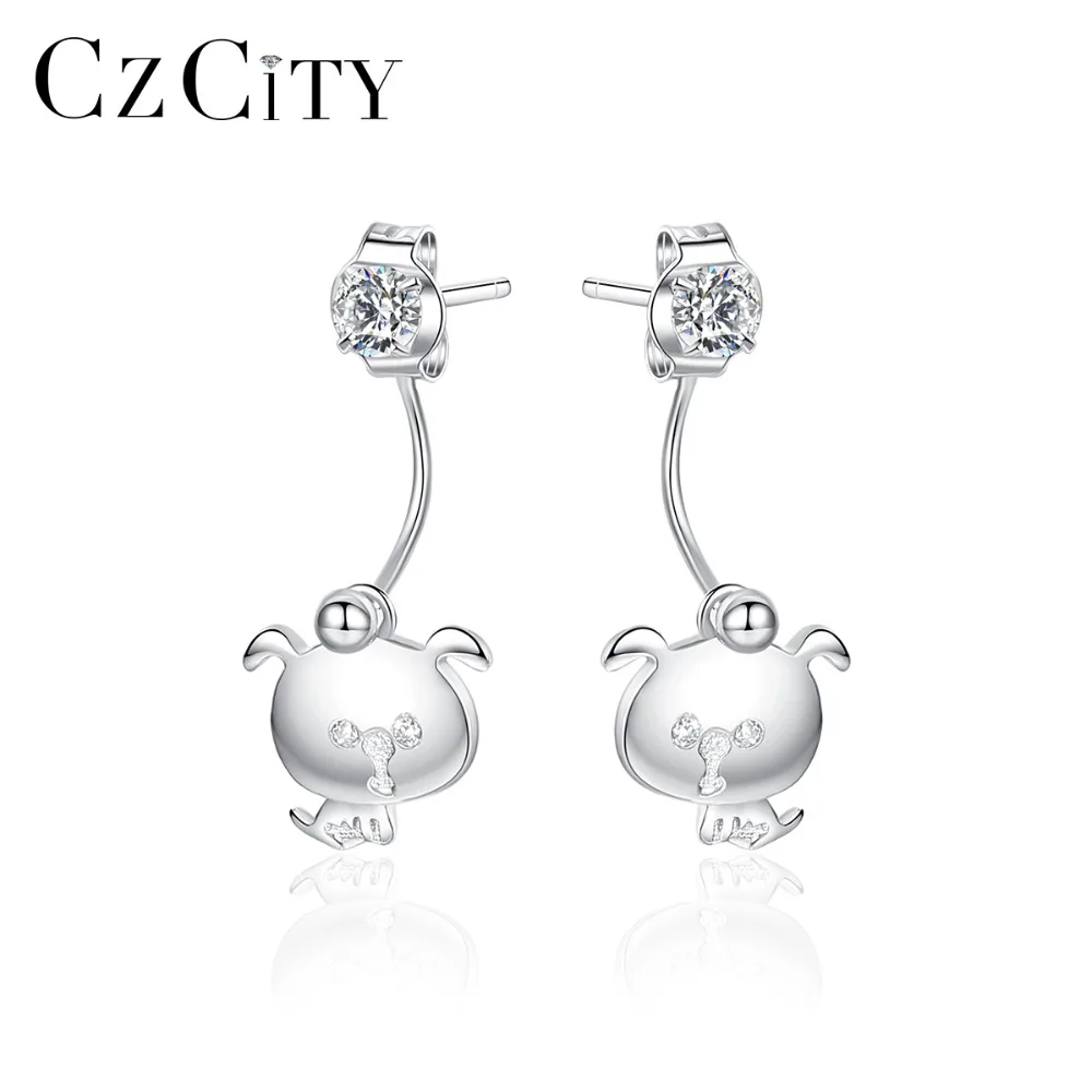CZCITY однотонные 100% 925 Висячие серьги из серебра пробы для Для женщин ювелирные