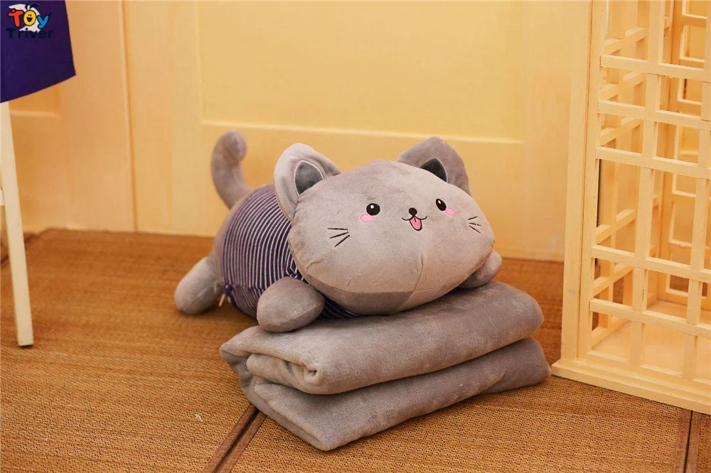 Котенок кошка плюшевые кошки портативные игрушечные детские куклы для малышей душ автомобиль кондиционер путешествия одеяло офис ворс ковер подарок на день рождения