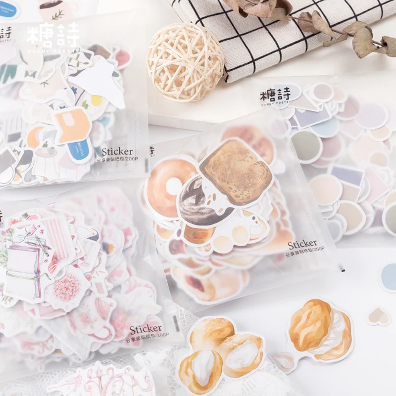 

200pcs/pack Sweet Memory Series Cake Journal Decorative Stationery Stickers Scrapbooking DIY Diary Album Stick Label