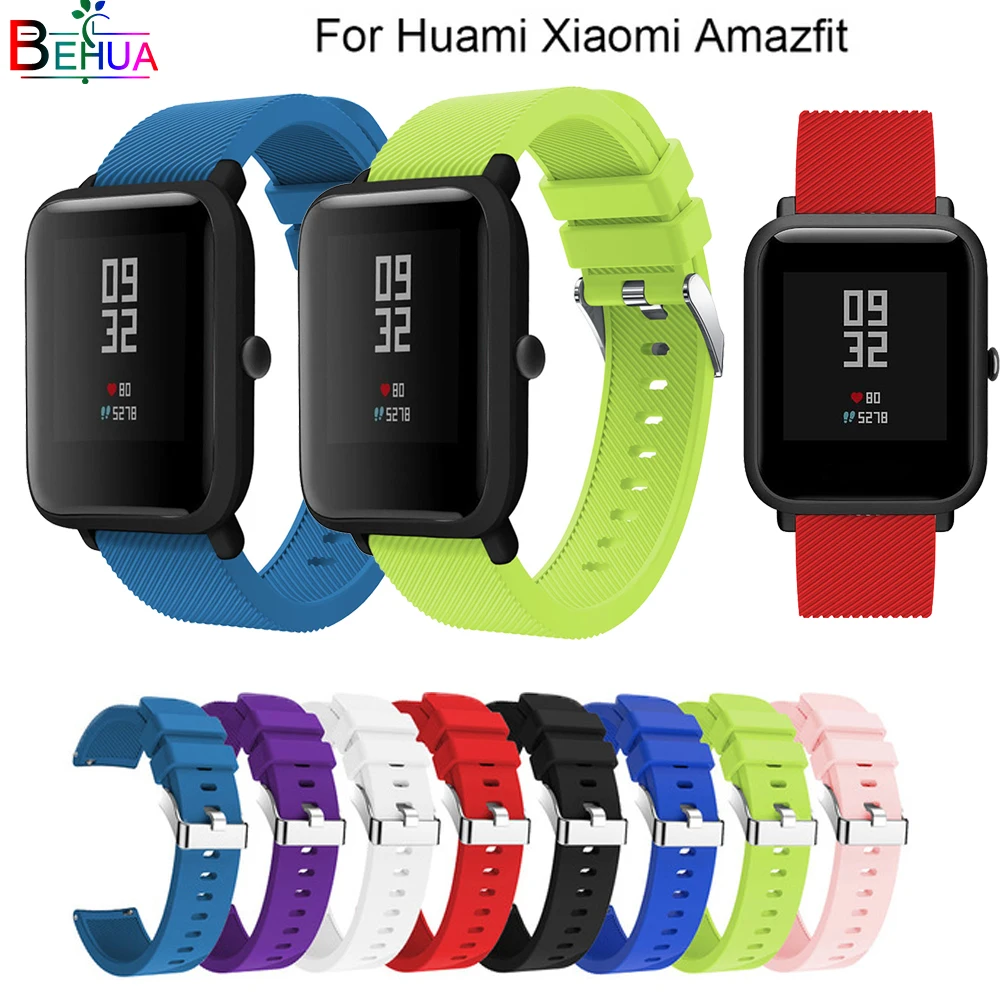 Спортивный силиконовый ремешок для часов Huami xiaomi Amazfit youth Bit 20 мм сменный Samsung
