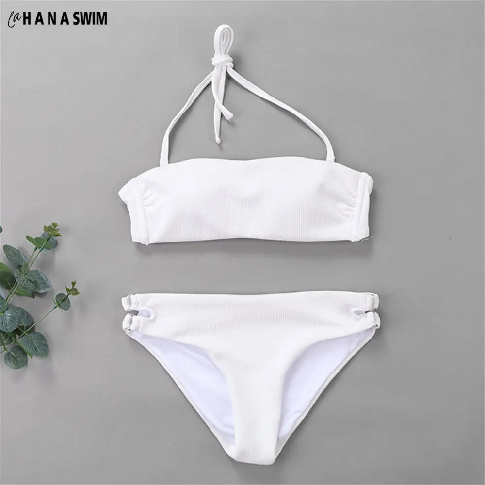 

Solid Women Metal Ring Bikini Strapless Swimwear New Sexy Woman Halter Neck Push-Up Biquini Sexy Thong Set Swimsuit Biquin 2019i