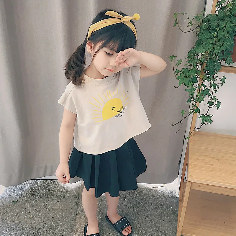 Новинка 2018 летняя модная футболка с коротким рукавом для маленьких девочек