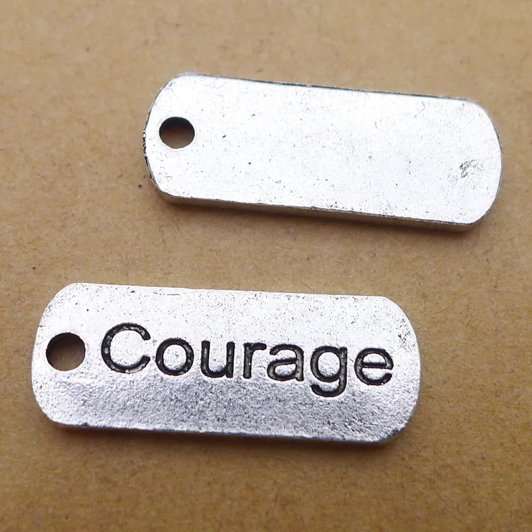 30pcs courage lettering plate Charms Antique silver pendants9*32mm 2.4g Handmade Jewelry Making DIY Supplies Alloy accessories | Украшения