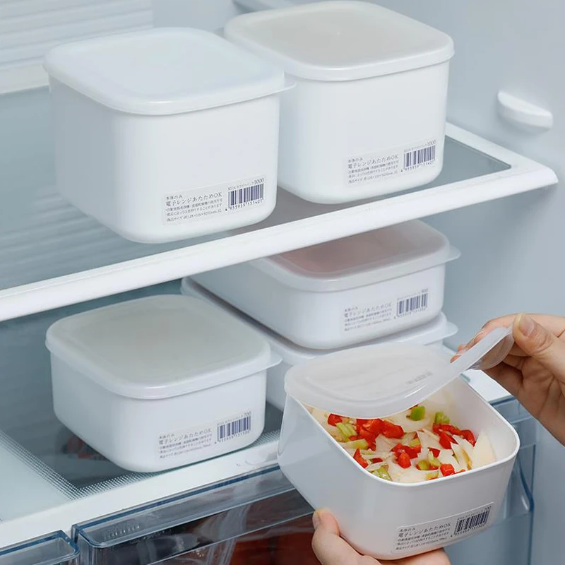 900ML Japan Food Crisper Microwave Oven Plastic Refrigerator Storage Box Rectangular Lunch Fruit Imported box | Дом и сад