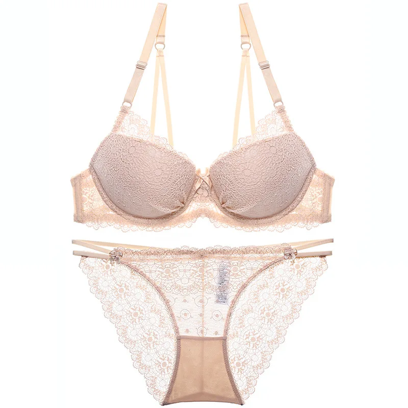 Сексуальный комплект нижнего белья пуш ап с бюстгальтером Дамский кружевной