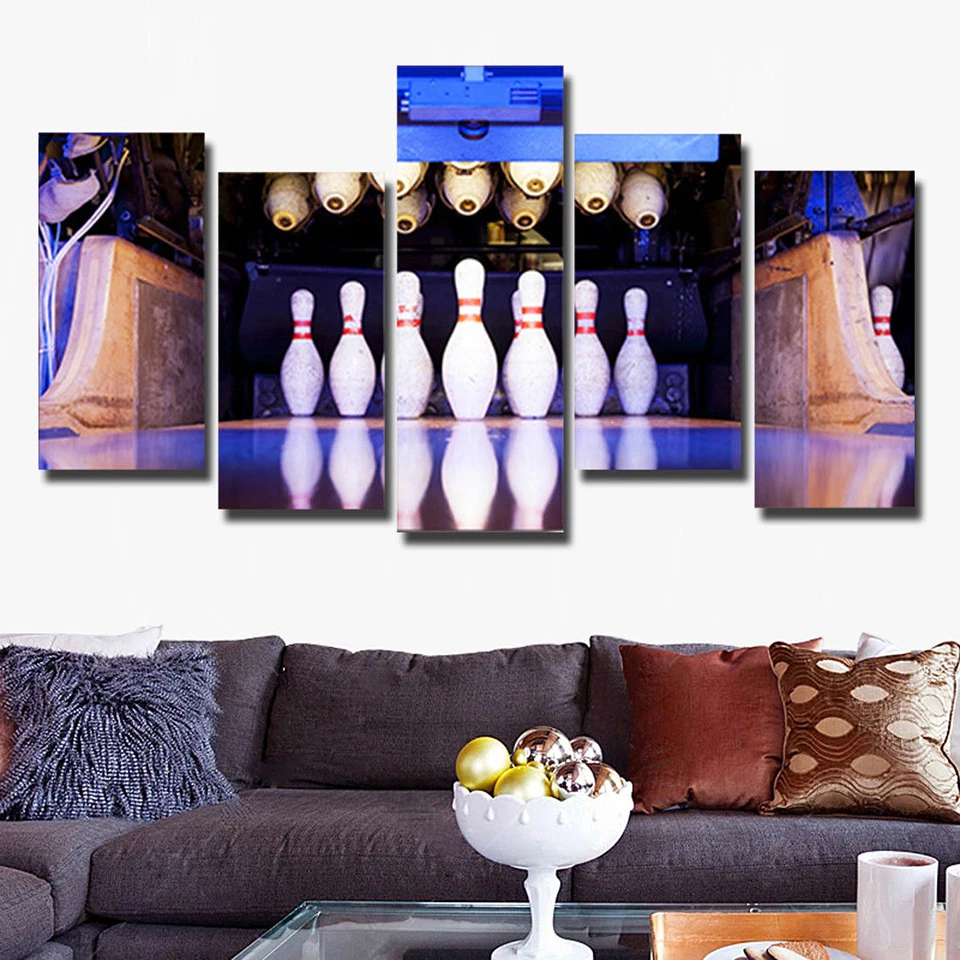 Холст Модульная картина настенное искусство 5 шт. шар для боулинга Спортивная