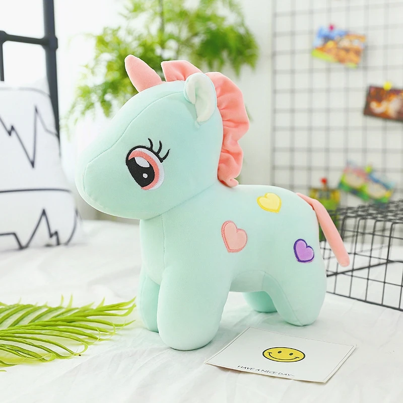 TOY123-03 25 см плюшевая игрушка единорог милые животные красочная спальная Подушка Мягкая кукла единороги сумка кулон куклы для детей Подарки - Цвет: TOY123-03