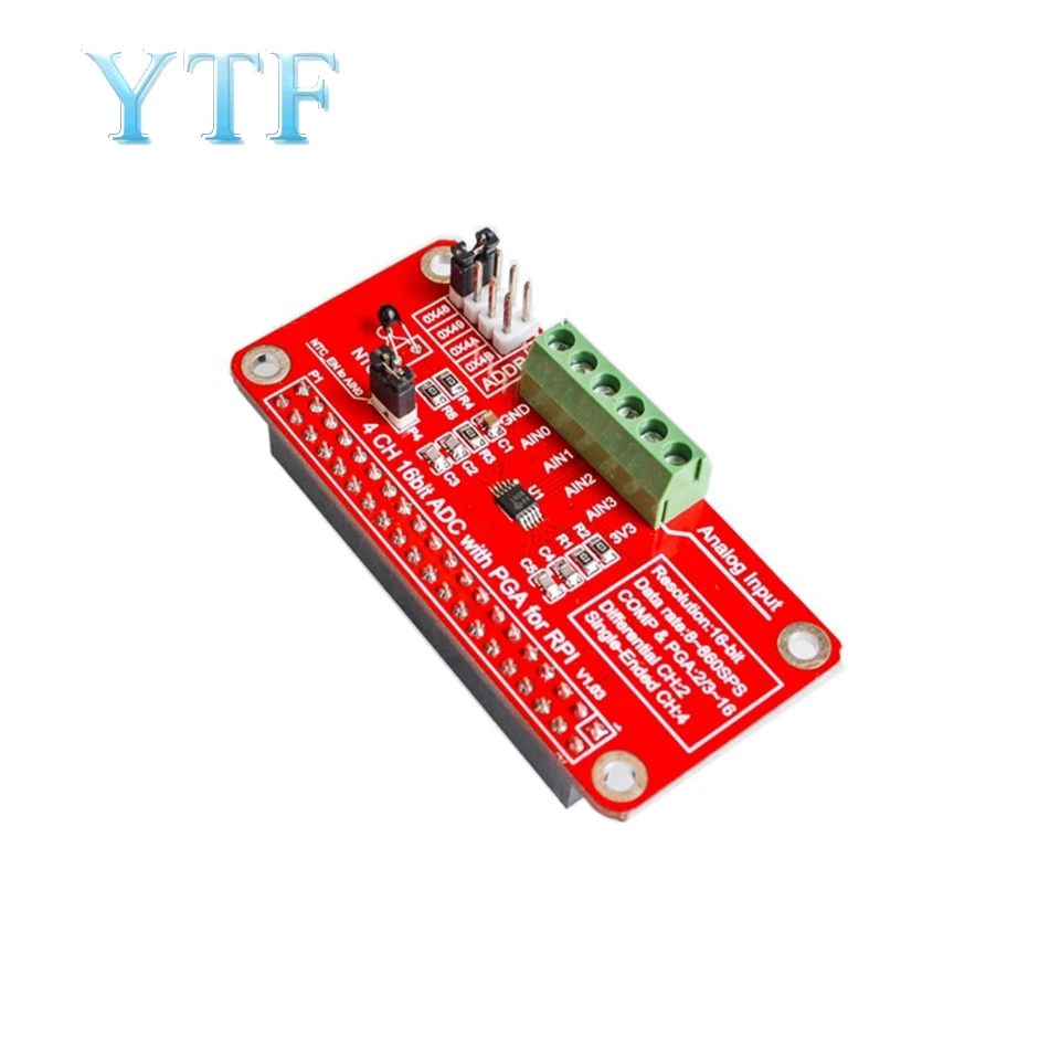 

Модуль ADC 3,3 В ADS1115 для Raspberry Pi 3/2 / B + Zero I2C RPI ADS1115 ADC аналоговый и цифровой преобразователь