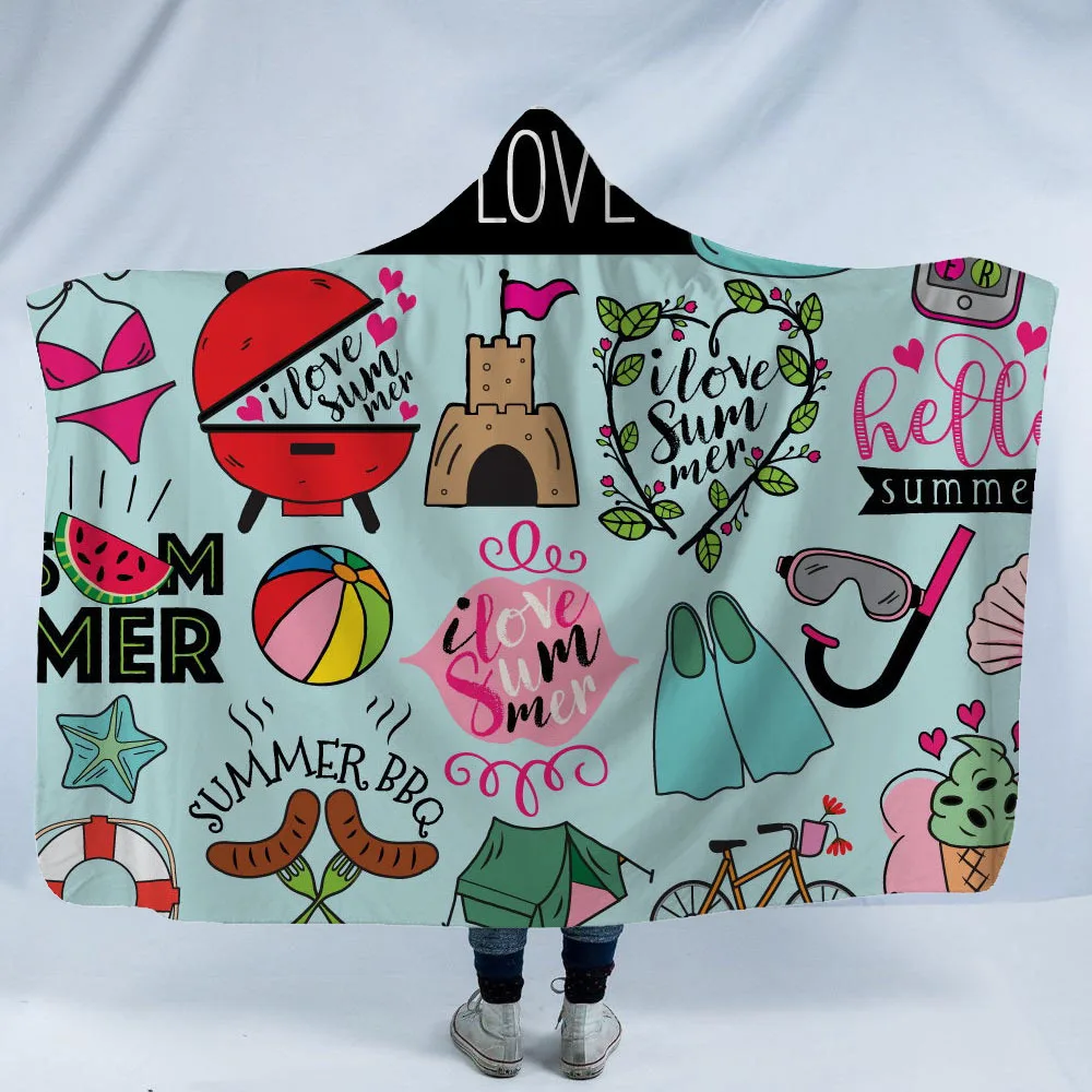 Мягкое пушистое теплое одеяло с капюшоном для взрослых детей розовые флисовые