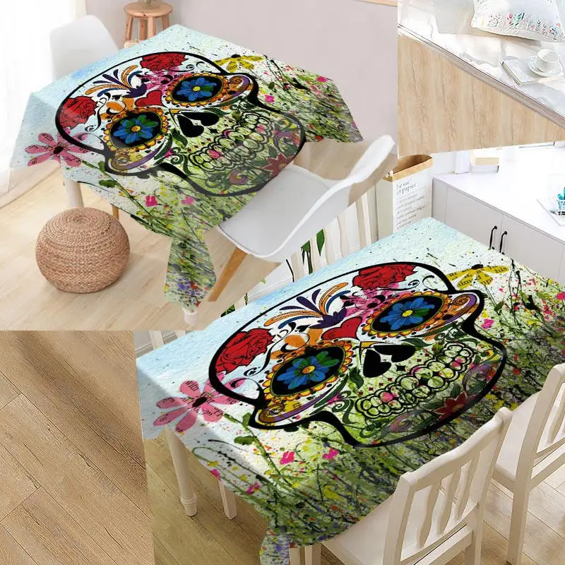 tablecloth Shunqian пользовательские череп скатерть квадратная/прямоугольная Свадебная скатерть покрытие для телевизора чайная скатерть - Цвет: tablecloth