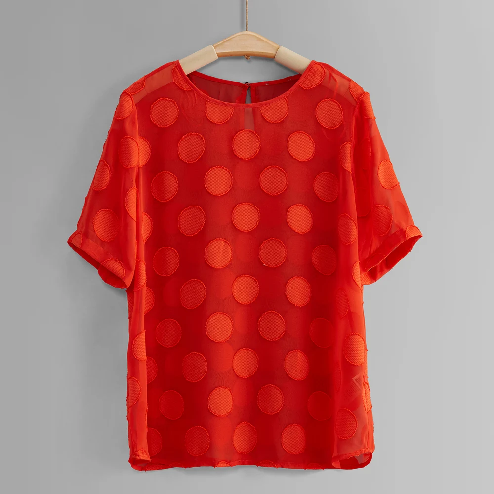 Летняя Повседневная футболка 2017 г. женские модные короткие рубашки шифона в